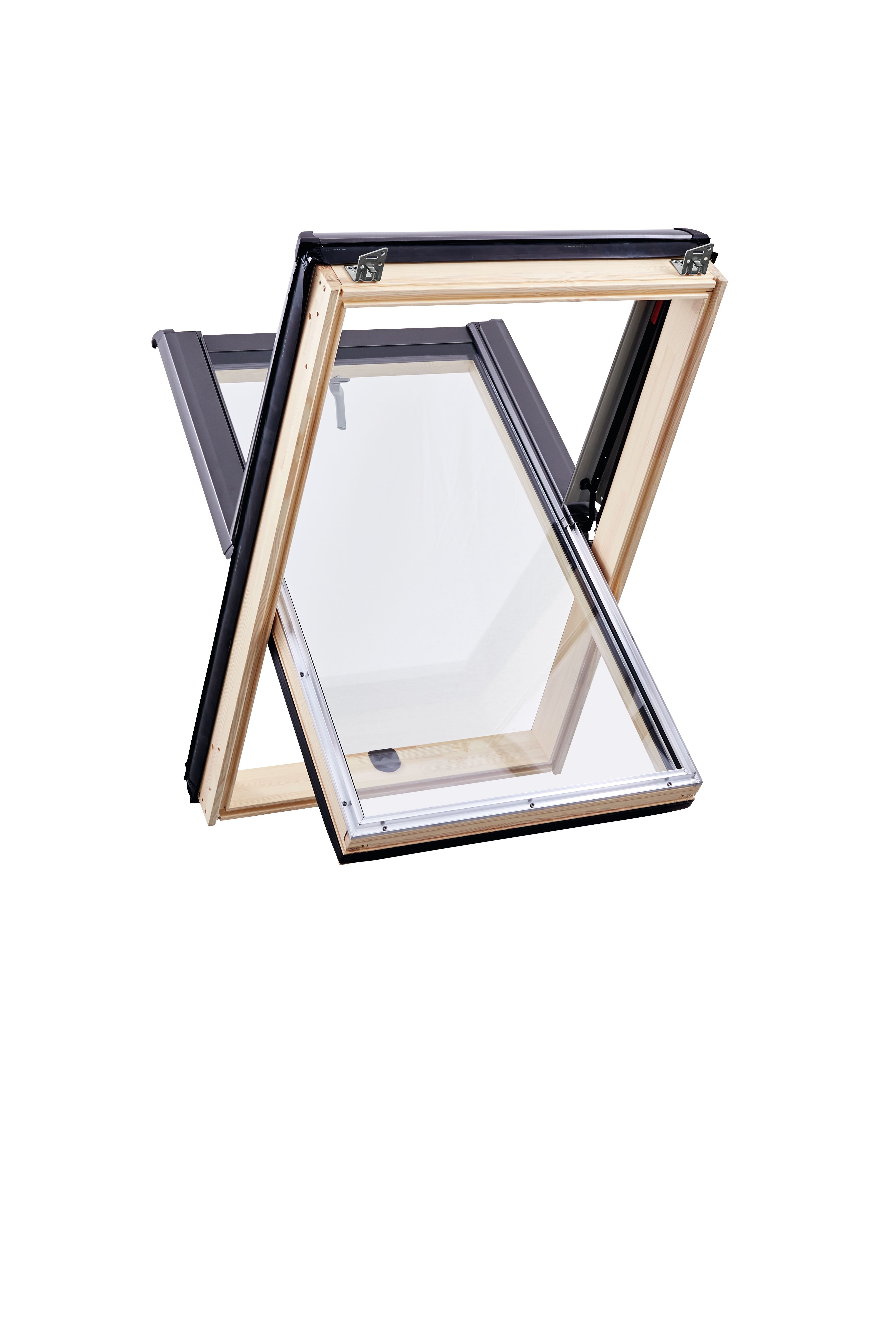 Dachfenster, Kippfenster, Holzrahmen, Doppelverglasung, Scharnier
