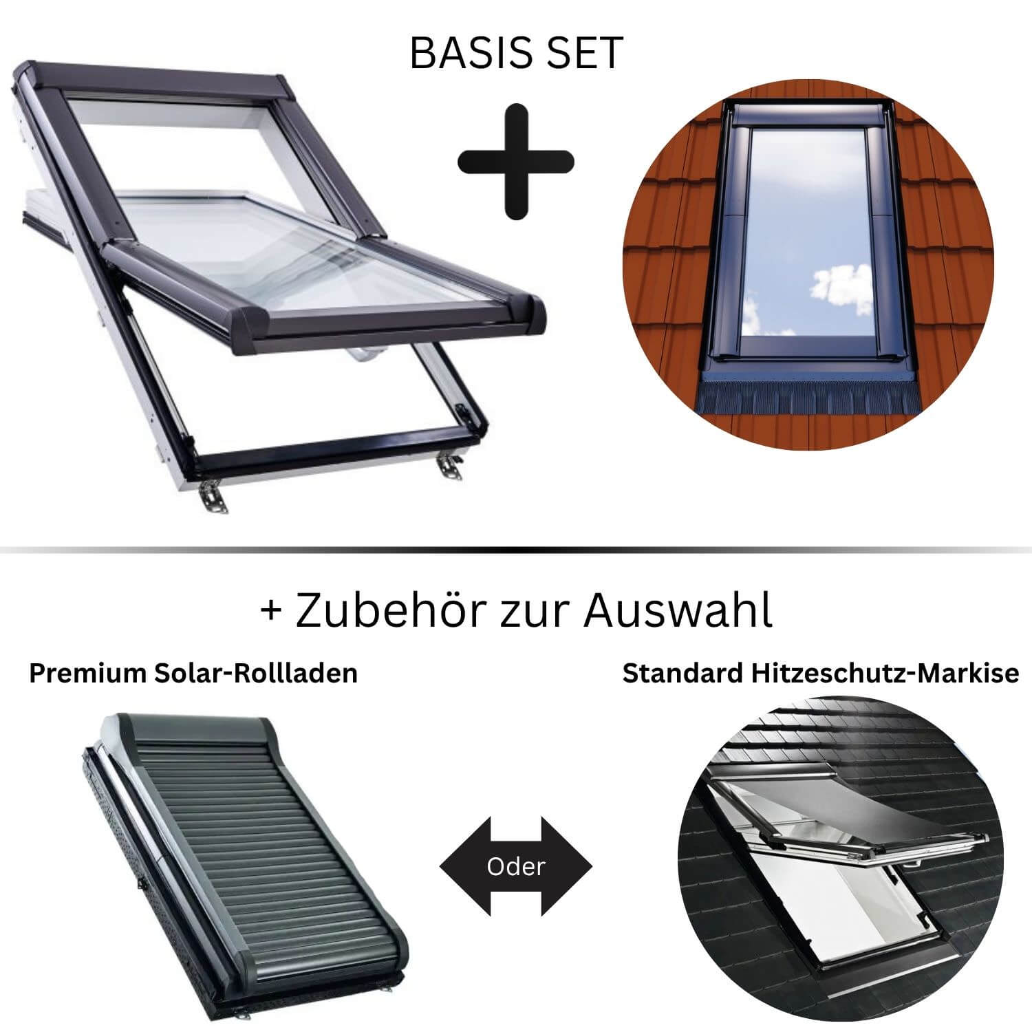 HOME4U Dachfenster SET Kunststoff