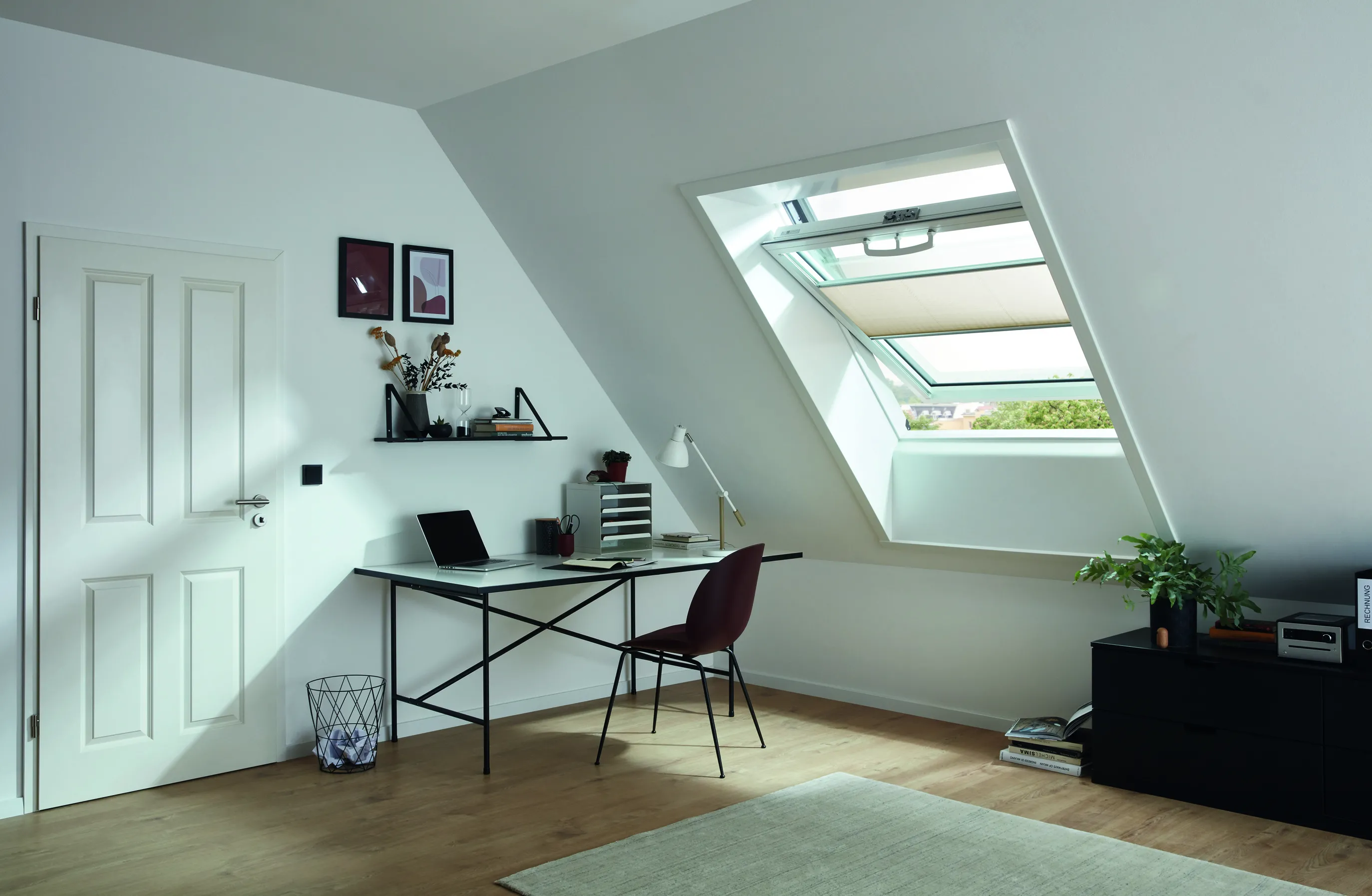 Dachboden, Fußboden, Bodenbeläge, Schreibtisch, Innenarchitektur