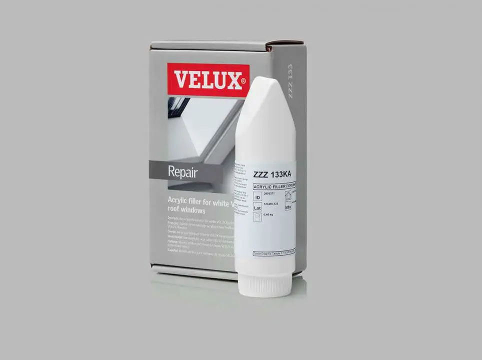 VELUX Acryl-Feinspachtel-Set grau ZZZ 133KH für weiße VELUX Dach-Fenster-ZZZ133KH